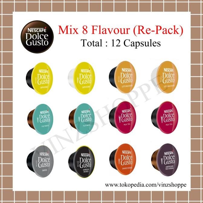 

Grosir Mix 8 Rasa - Kapsul Kopi Nescafe Dolce Gusto (Total 12 Kapsul)