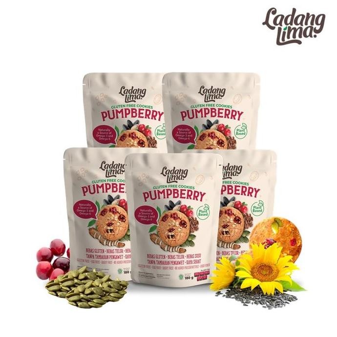 

Sale 5 Pcs Pumpberry 180G - Cookies Ladang Lima Gluten Free Food Healthy Snack Kukis Kering