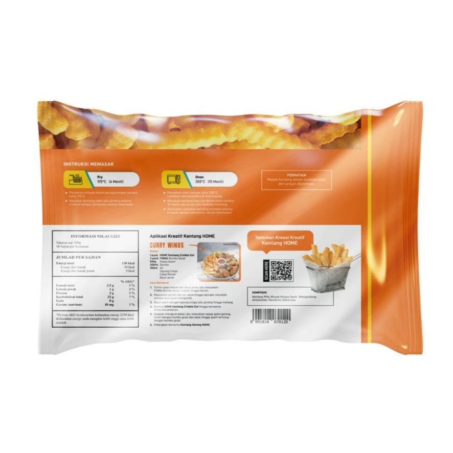 Oh34 jg-8 Kentang Home Crinkle Cut 1kg Frozen Termurah Premium