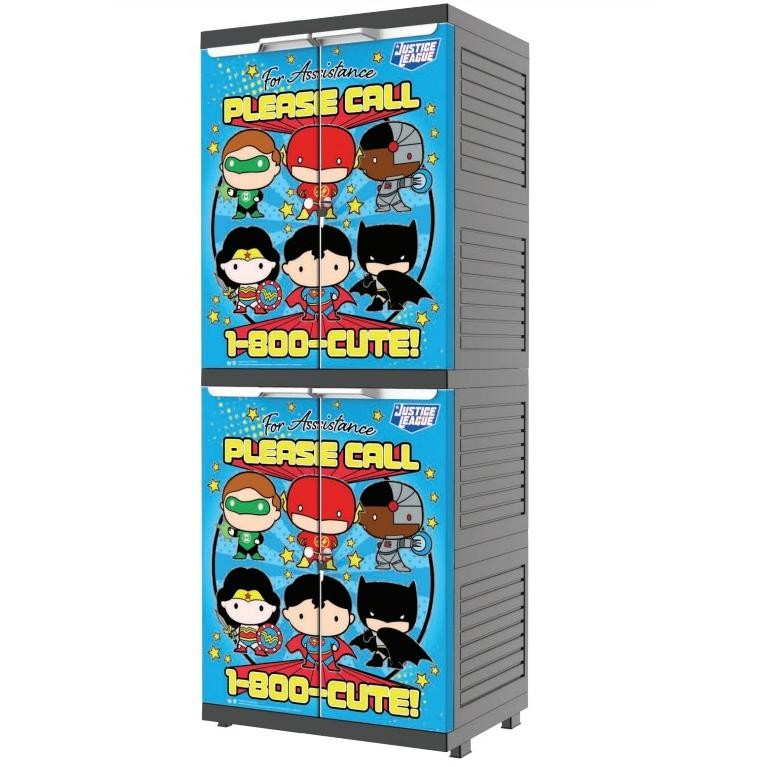 NAIBA - LEMARI PAKAIAN PLASTIK KARAKTER DORAEMON HELLOKITTY