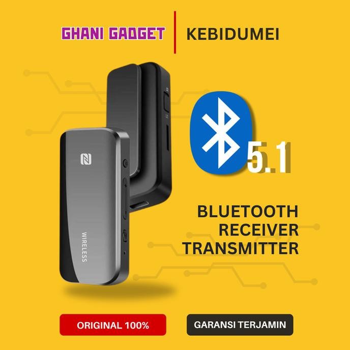 Bluetooth Transmitter Receiver Blutut 5.1 Adapter Audio NFC 3.5mm ORIGINAL untuk Speaker Aktif Heads