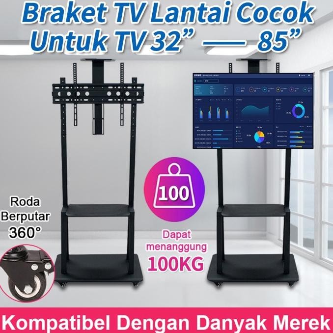 Promo Dl Bracket Tv Standing Untuk Tv 32"-65" Up To 75" Inch