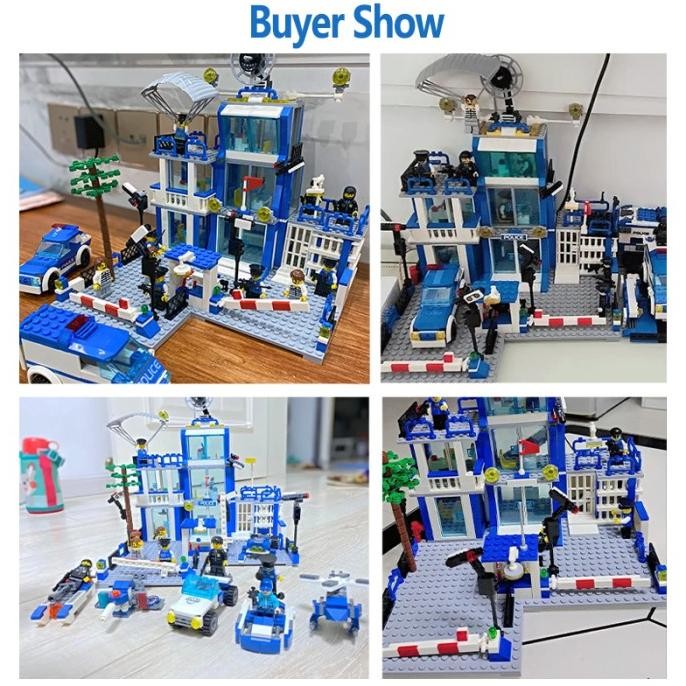 1256Pcs Kantor Polisi Kota SWAT Minifigures Puzzle Mainan Balok Bangun