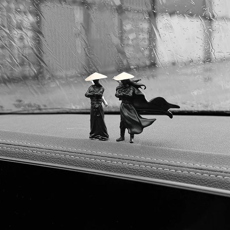 Swordsman Statue Car Dashboard Decoration Chinese Style Retro Swordsman Mininature Figurine Statue O
