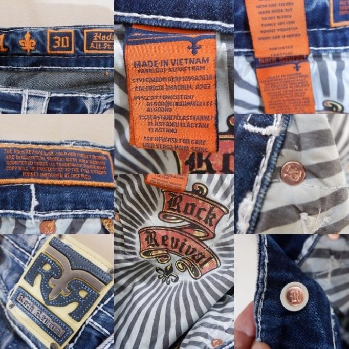 Sale Celana Panjang Jeans Pria Rr Rock Revival Blue Washed Stretch Import Full Tag