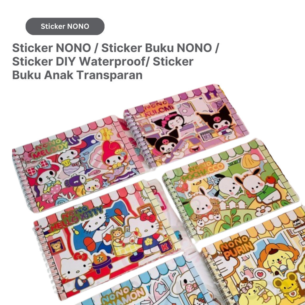 

Sticker NONO / Sticker Buku NONO / Sticker DIY Waterproof / Sticker Buku Anak Transparan