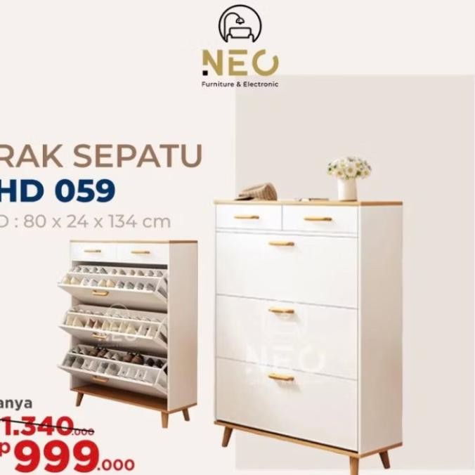 NEO - LEMARI SEPATU RAK PENYIMPANAN SEPATU SWING HD 059 MINIMALIST PONTIANAK