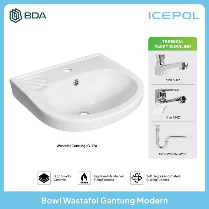 Icepol Wastafel Cuci Tangan Wastafel Kamar Mandi Wastafel Ic Set Bundling 170 Co