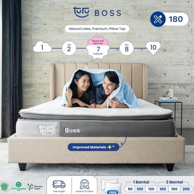 Kasur Pocket Spring Bed TURU BOSS ukuran 180x200 (King) FREE BANTAL