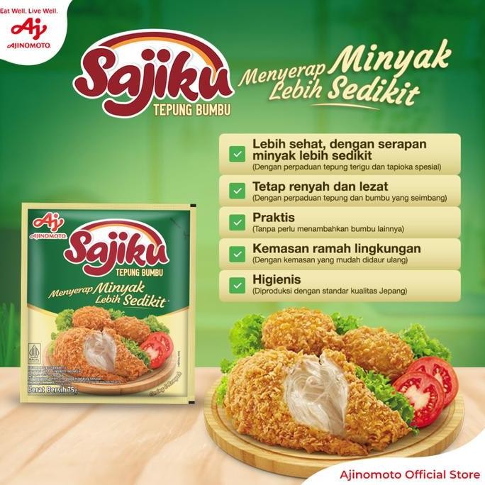 

Hot Sale! Sajiku Tepung Bumbu Menyerap Minyak Lebih Sedikit 75G (15Pcs)
