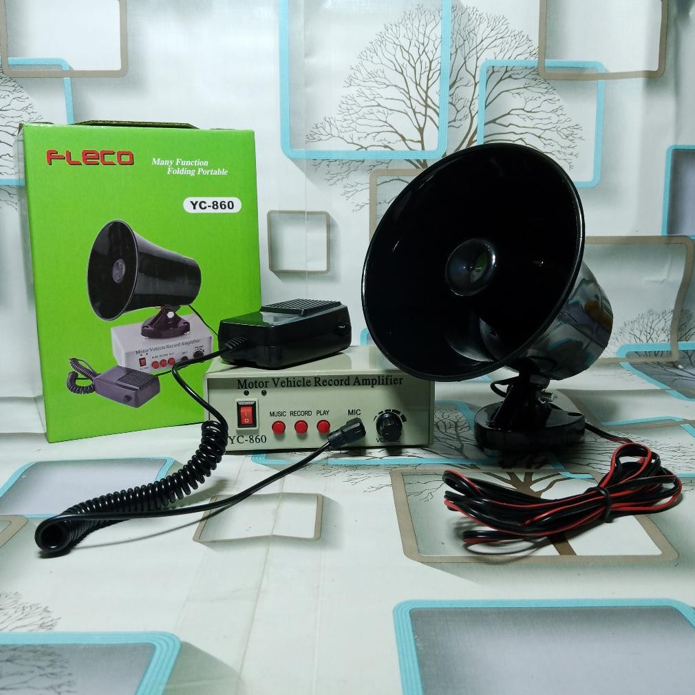 Toa Pengeras Suara Rekam Suara FLECO YC-860 | Toa Jualan Keliling Pengeras Mic Suara/Record/Play Toa