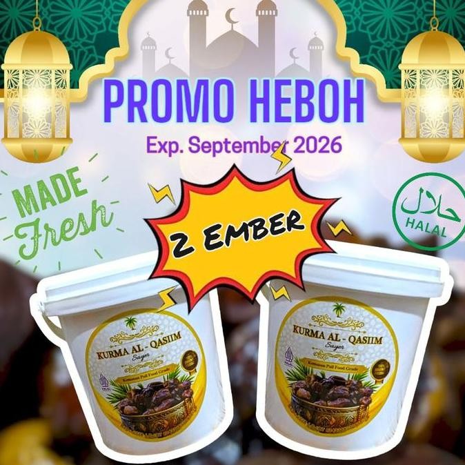 

[ 2 EMBER ] BUAH Kurma Segar 2 Ember 800 Gram - Makanan Cemilan Berkualitas Tinggi, Kadaluarsa September 2026 nUg
