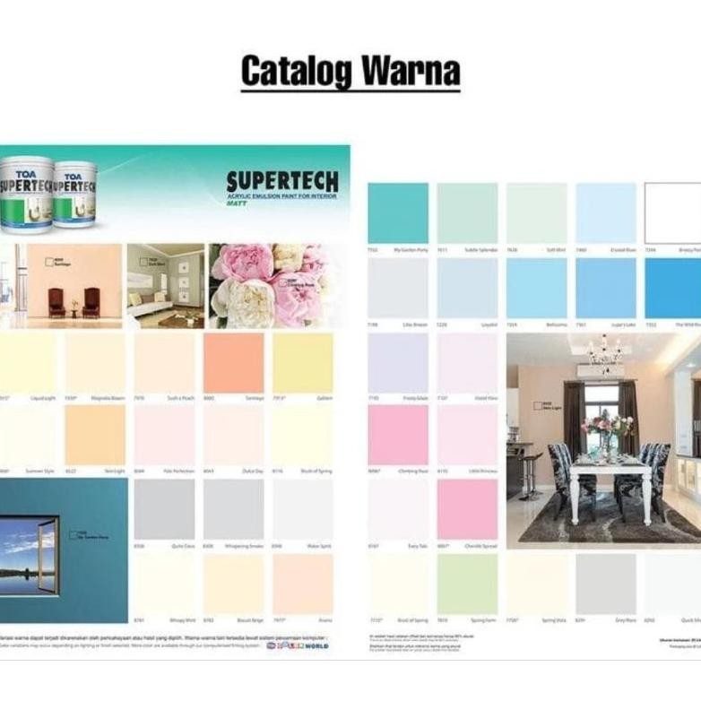 TOA SUPERTECH CAT TEMBOK AKRILIK INTERIOR MATT DOFF WARNA TINTING 5KG