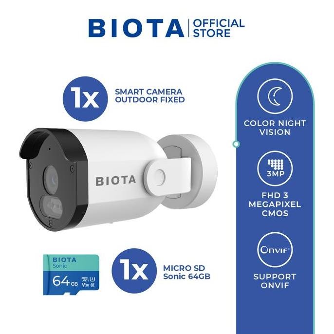 Grosir Biota Smart Kamera Outdoor Fixed -  Kamera Cctv Outdoor + Memory Card