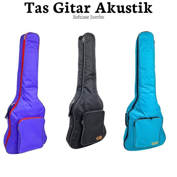 Tas Gitar Akustik Jumbo Ransel Poliester Polos Anti Air LFS