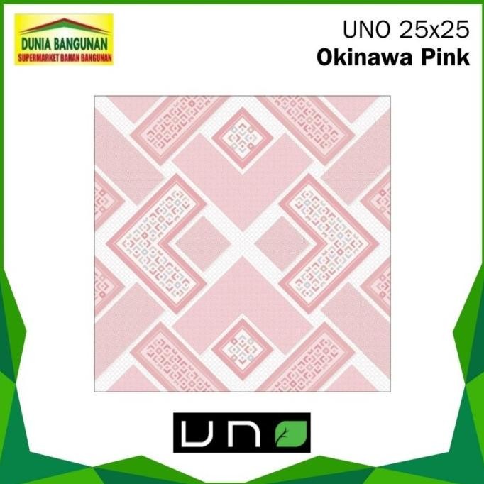 Keramik 25x25 Uno Okinawa Pink Keramik Lantai Kamar Mandi / Keramik Teras / Keramik Dapur