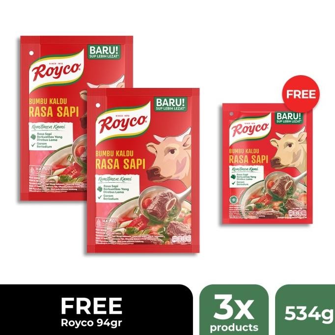 

Royco Kaldu Sapi 220gr isi 2 FREE Royco Kaldu Sapi 94gr nUg