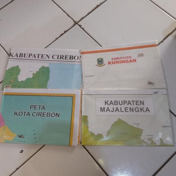 

peta lipat Kab kuningan, cirebon,majalengka dan kota cirebon 4 pcs murah