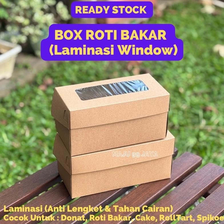 Bisa Cod Box Kotak Roti Bakar Laminasi Window Ukuran 20X10X10 Cm & 22X10X10 Cm Keaft Cokelat | Dus R