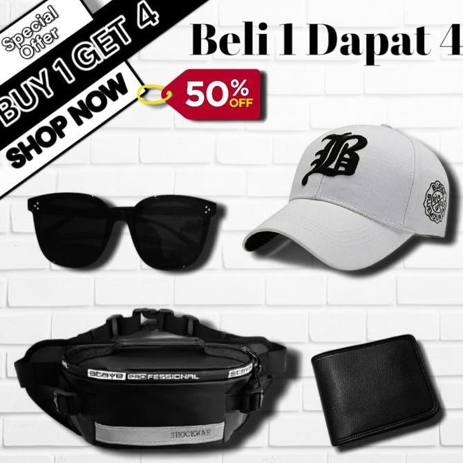 Nevarastore- Beli Tas Slempang Gratis Slempang Pria, Topi Baseball, Kacamata Hitam, Dan Dompet Hemat