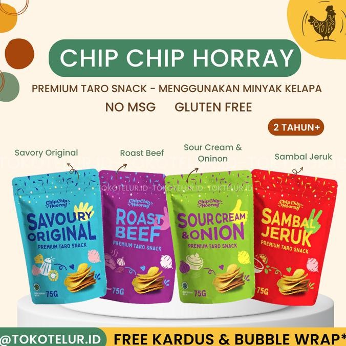 

CHIP CHIP HOORAY - Keripik Talas Premium | Cemilan Snack Taro Sehat nUg