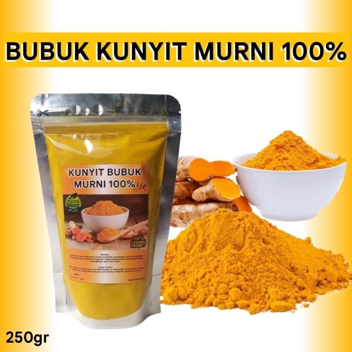

kunyit bubuk alami l serbuk kunyit murni asli tanpa campuran isi 250gr nUg