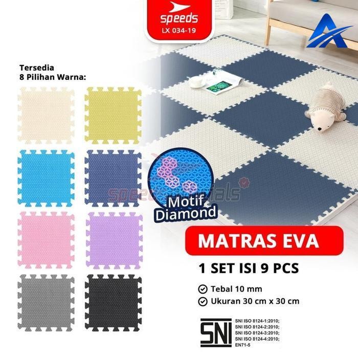 Promo Speeds Matras Eva Mat 30X30Cm 10Mm Alas Puzzle Evamat Empuk Bermain Tidur Anak Karpet Bongkar 