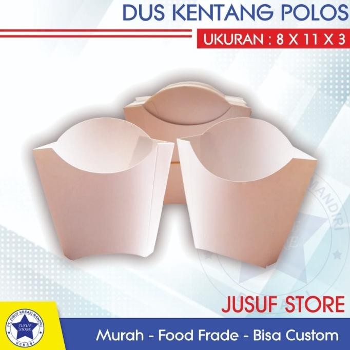 

Dus Kentang Polos Box Snack French Fries Murah isi 50PCS nUg