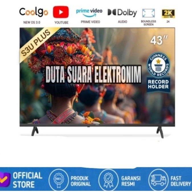 LED TV COOCAA 43 inch Digital Smart TV (Model : Coocaa 43S3U)