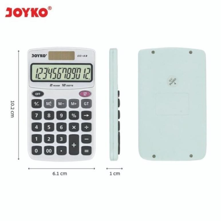 

see-97 bas-12 Kalkulator Saku JOYKO CC 43 - Pocket Calkulator 12 Digits CC43 Original Original
