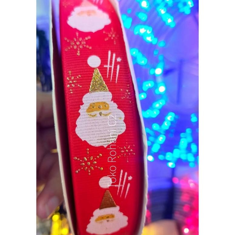 

gfd-6 df-7 Pita Natal Roll Meteran Santa Merah 2,5cm L29/4 - Hiasan Natal - Dekorasi Natal - Pita Natal - Pita Santa Berkualitas Viral
