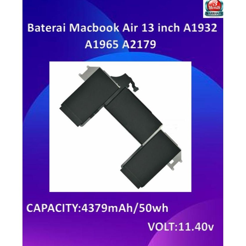 Baterai Macbook Air 13 Inch A1932 A1965 A2179 New Stok