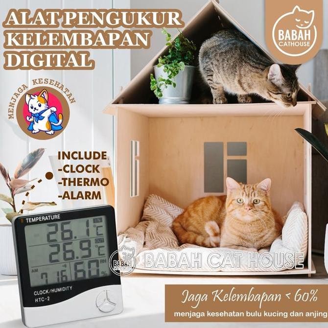 ALAT PENGUKUR DIGITAL Termometer Suhu Ruang Kelembapan Kandang kucing Htc 2 Alat Pengukur Temperatur