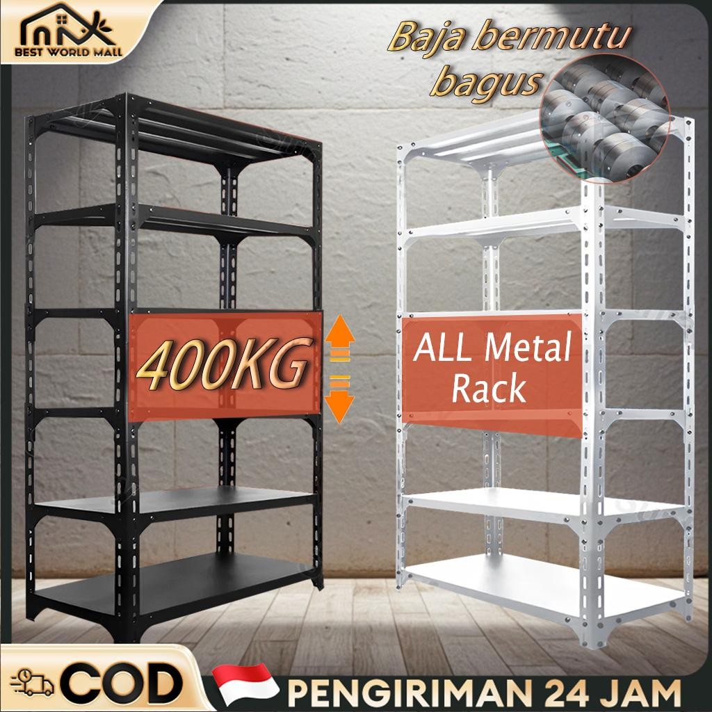 Rak Susun Rak Besi Siku 5 Susun Rak Gudang Rak Besi Siku Lubang Rak Serbaguna 40*120*200