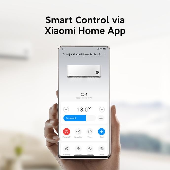 Murah Xiaomi Mijia Ac Air Conditioner 1 Pk Inverter Pro Eco 5-Star | Low Watt | Smart Control | Quic