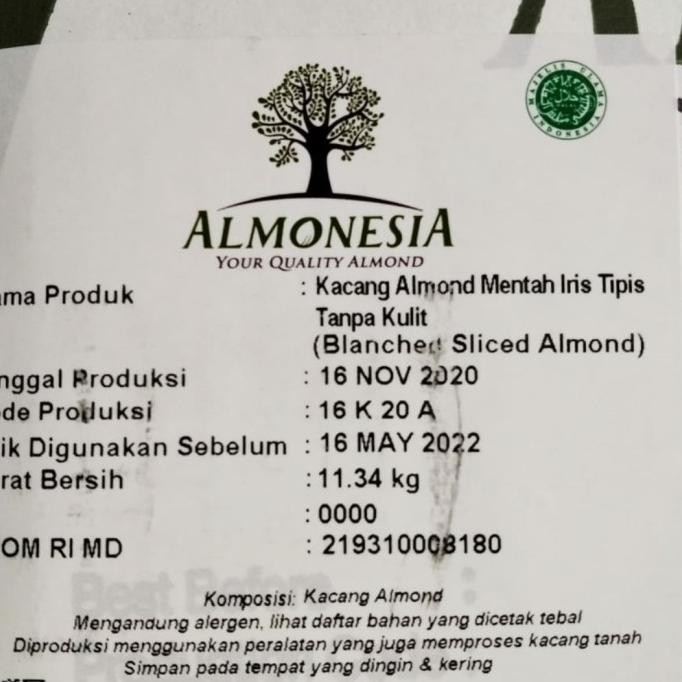 

Promo Almond Slice Almonesia 1 Karton 11,34 Kg