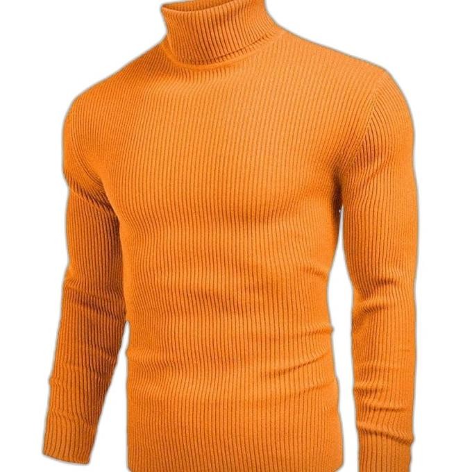 Sale Kaos Turtleneck Turtle Neck Pria Lengan Panjang Kuning Mustard