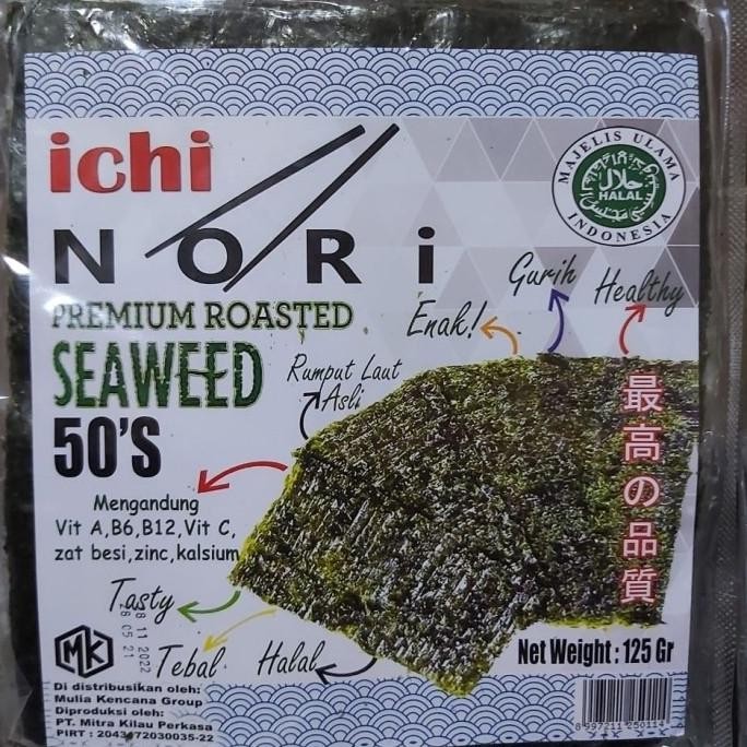 

Sale Ichi Nori Sushi Nori 50 Sheet Rumput Laut Seaweed 125 Gr