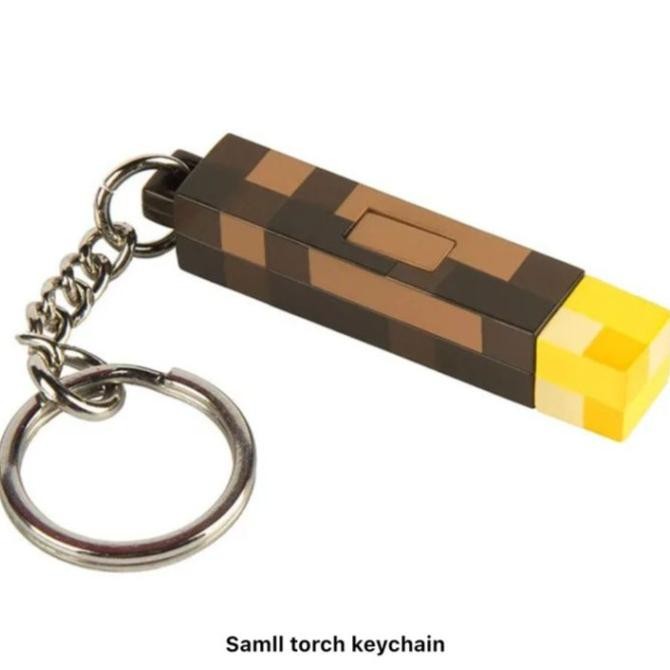 TERSEDIA Minecraft torch light keychain gantungan kunci torch minecraft, gantungan kunci lampu minec