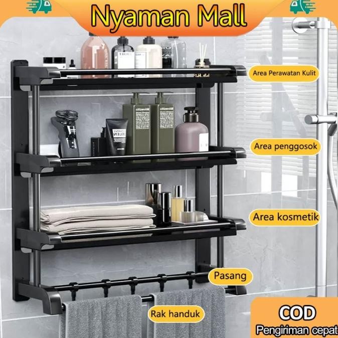 Rak Kamar Mandi Dinding Hitam Rak Handuk Kamar Mandi Stainless