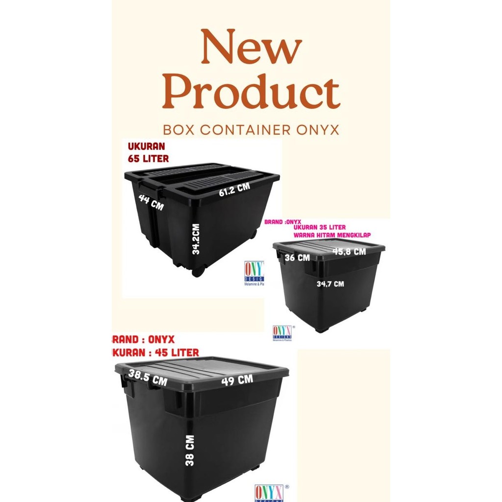 Box container Hitam Onyx 65 liter box onyx 45 liter container box 35 l