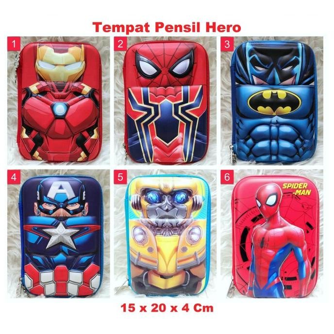 

Tempat Pensil Anak Batman Spiderman Ironman Captain Superman hardcase liquid