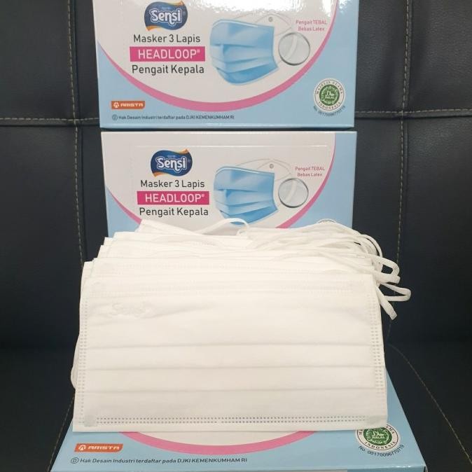Siap Kirim Masker sensi headloop 40 putih