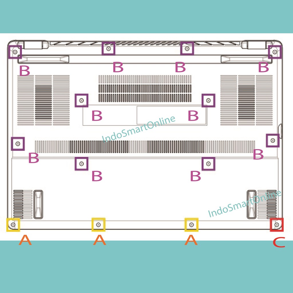 [Baru] Baut Asus ROG Zephyrus G14 GA401QH GA401QM GA401QE GA401QEC Sekrup casing bawah laptop