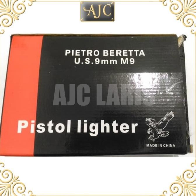 KOREK API PISTOL BARETTA SILVER BESAR MIRIP ASLINYA LIGHTER UNIK