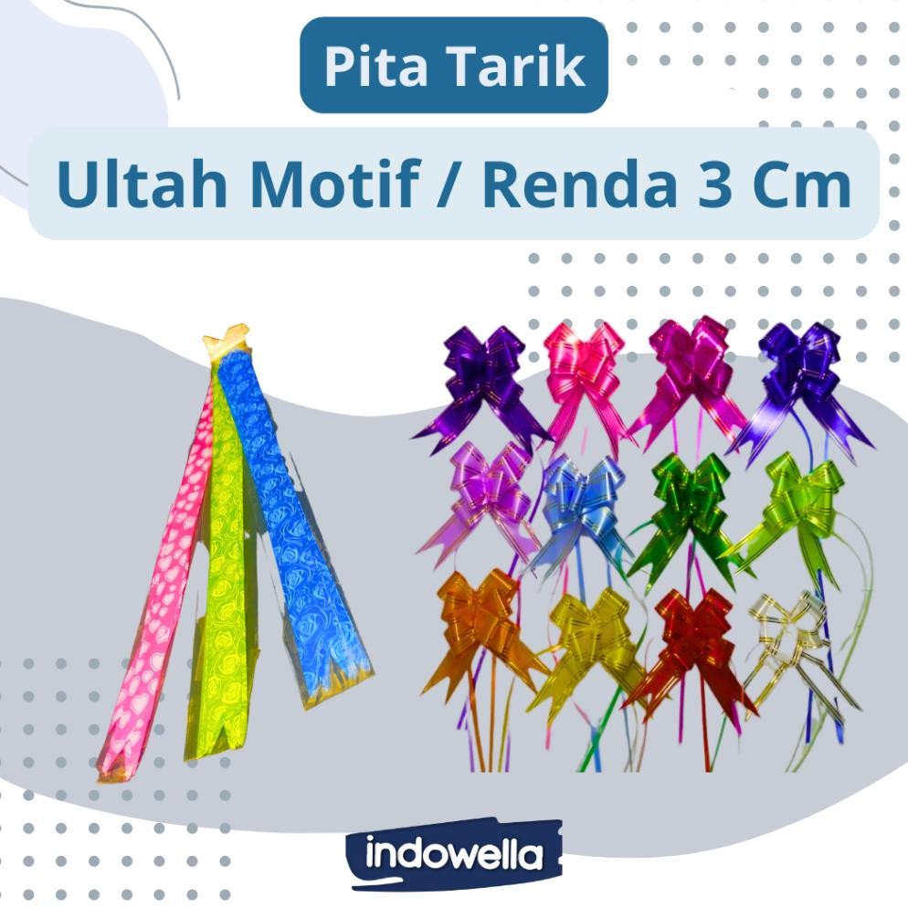 

Cxv-38 Pita Tarik Pita Serut Motif / Renda Isi 10Pcs