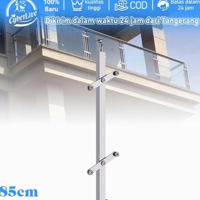 [cod] 85cm Tiang Railing Tangga Stainless Tangga Stenlis Sus 201