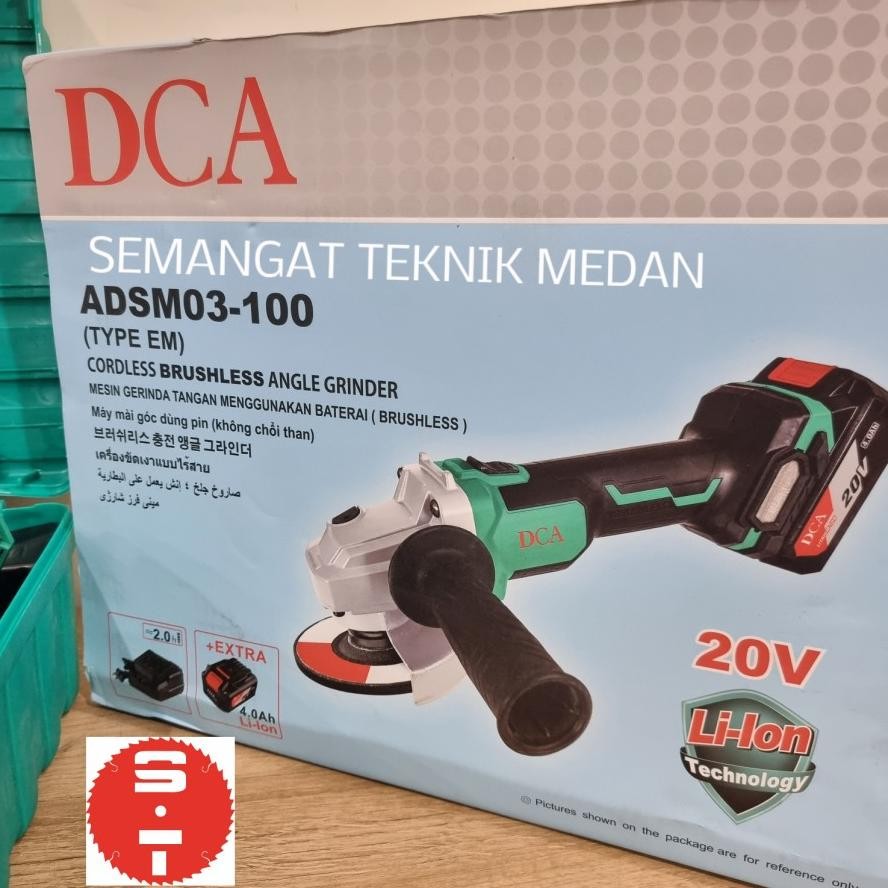 ADSM03-100 GERINDA BATERAI CORDLESS GRINDER 4" BRUSHLESS 4" 4AH DCA