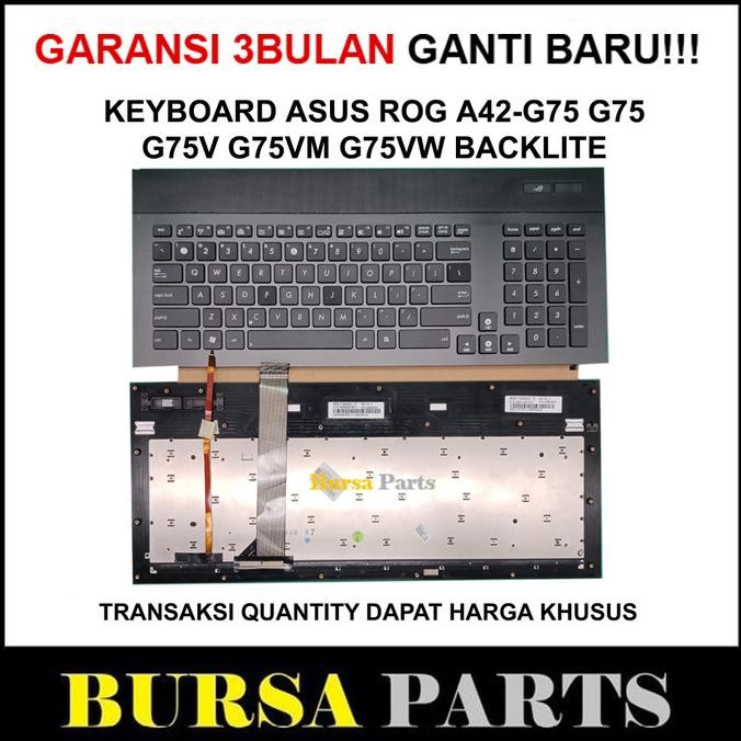 Keyboard Asus Rog A42-G75 G75 G75V G75Vm G75Vx G75Vw Backlight New Stok