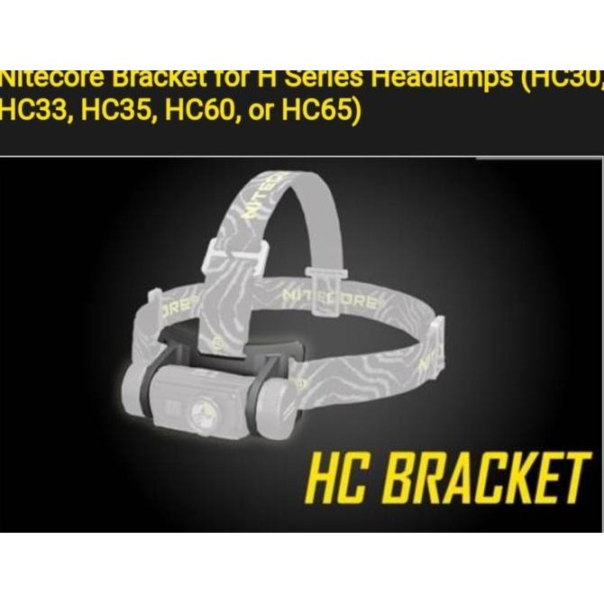 promo nitecore bracket + headband for hc series hc33 , hc35, hc60 dan hc65